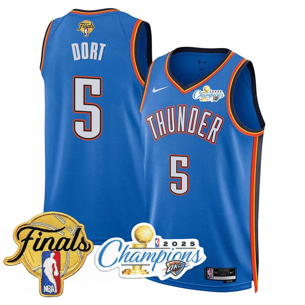 Oklahoma City Thunder 2025 NBA Champions Jersey - All Stitched