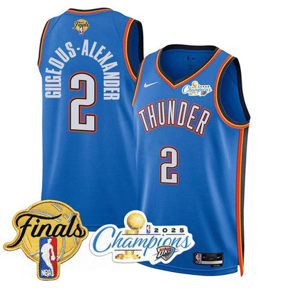 Oklahoma City Thunder 2025 NBA Champions Jersey - All Stitched