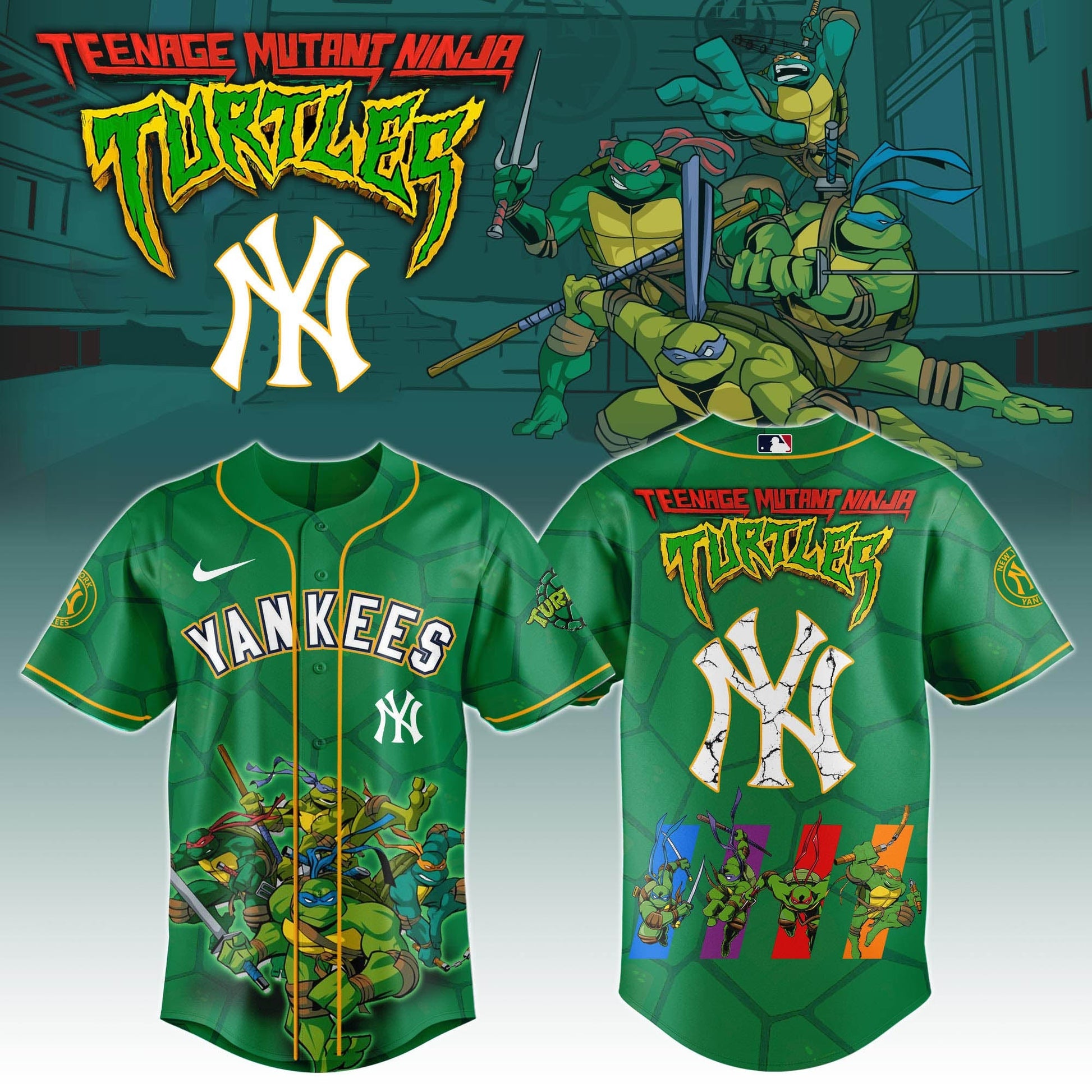 .      New York Yankees x Ninja Turtles Night Game Limited Edition Jersey 2025