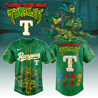 .         Texas Rangers x Ninja Turtles Night Game Limited Edition Jersey 2025