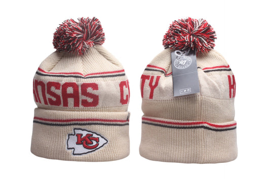 KC Cuffed Knit Hat with Pom - Embroidered Patch