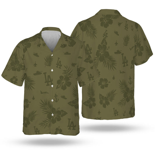LAD Special Armed Forces Hawaiian Design Button Shirt V2