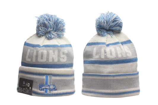 DET Cuffed Knit Hat with Pom - Embroidered Patch