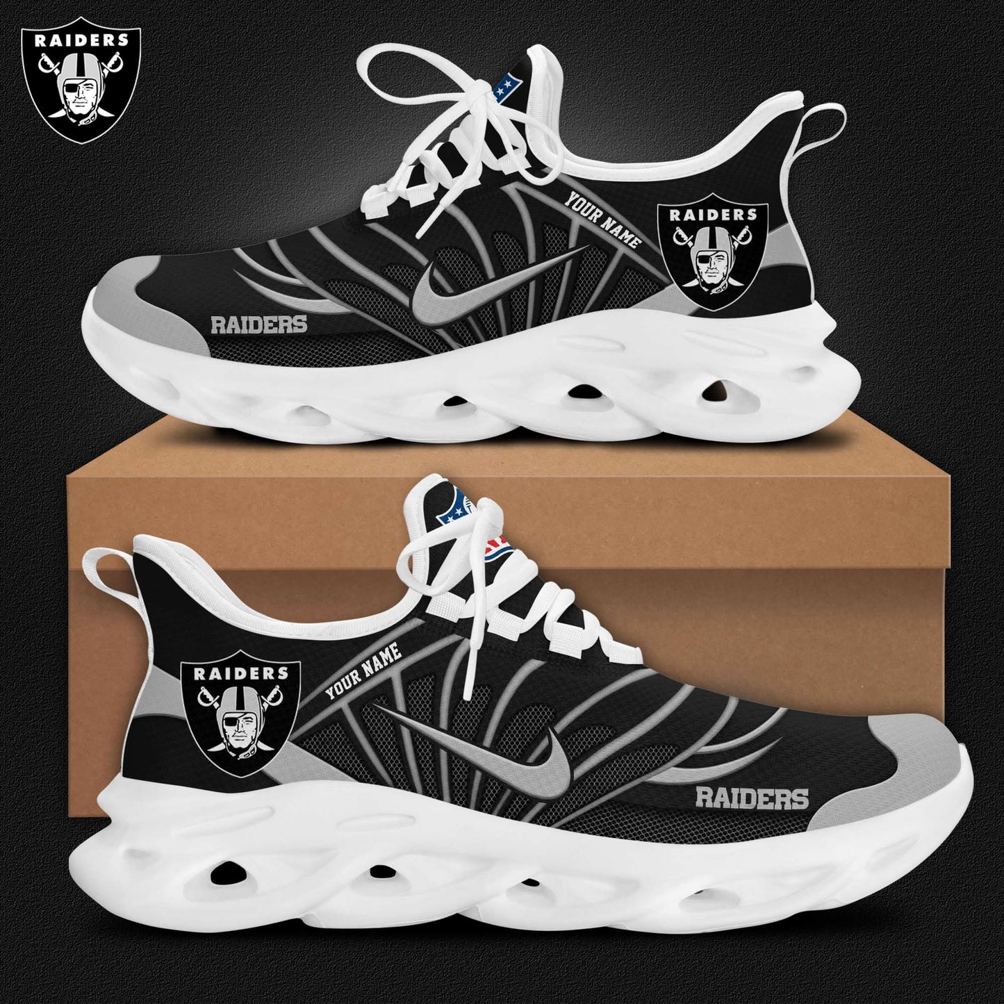 Las Vegas Raiders Customized Premium Max Soul Shoes
