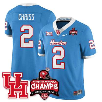 Houston Cougar Football 2025 Kinder's Texas Bowl Champions Jersey - All Stitched