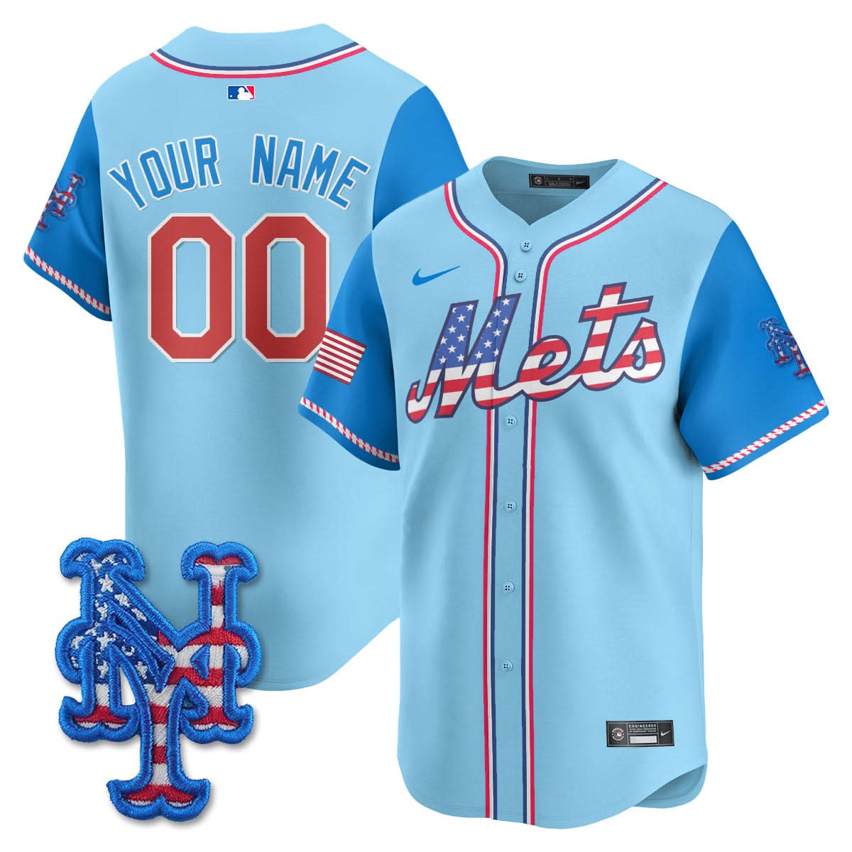 New York Mets 2025 Fourth of July Custom Jersey - All Stitched
