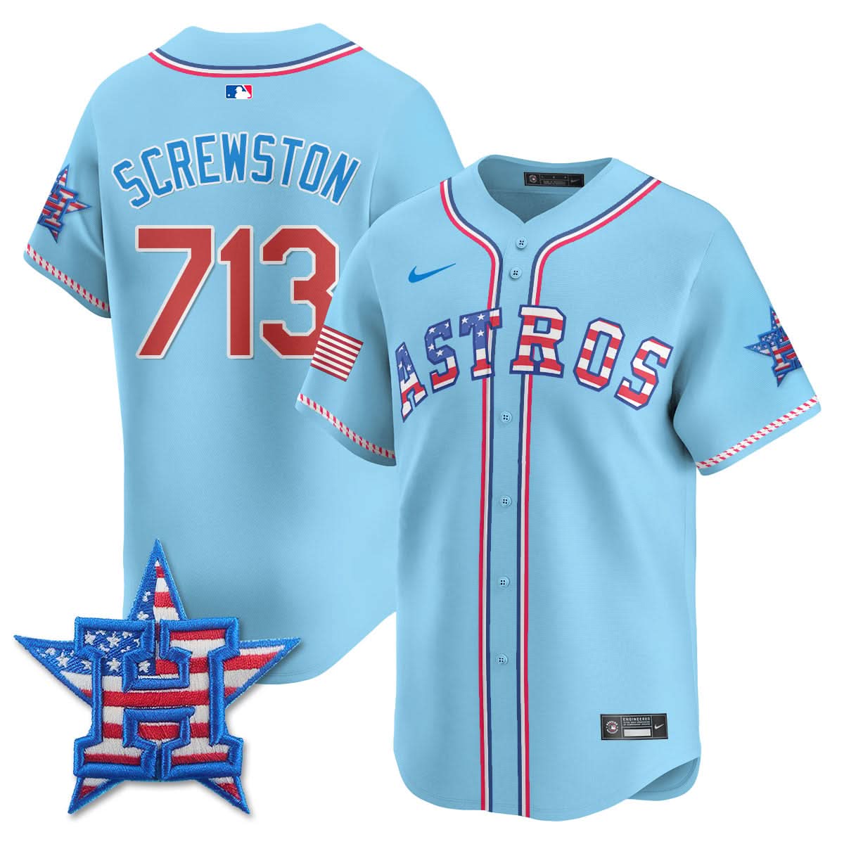 Houston Astros 2025 Fourth of July Jersey - All Stitched
