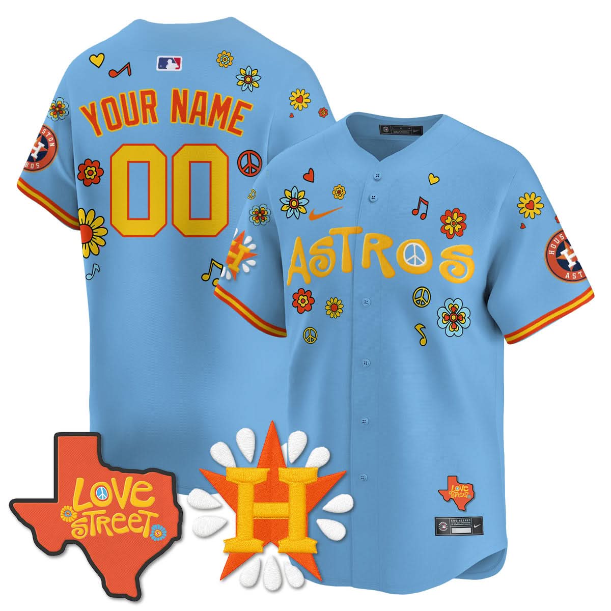Houston Astros "Love Street" Limited Custom Jersey - Stitched
