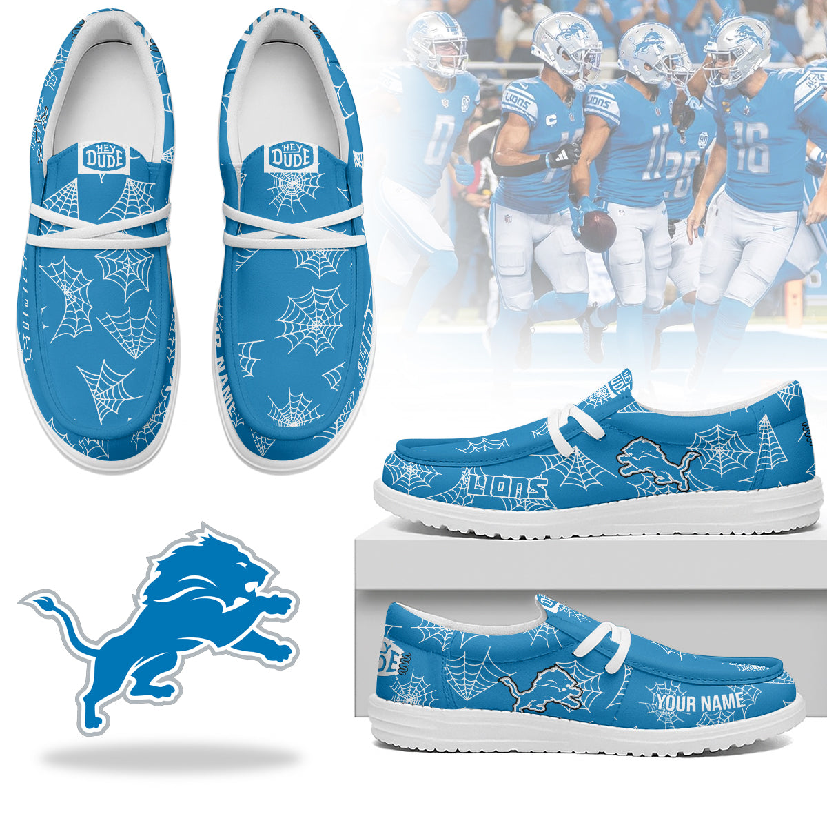 Detroit Lions Halloween Hey Dude Shoes