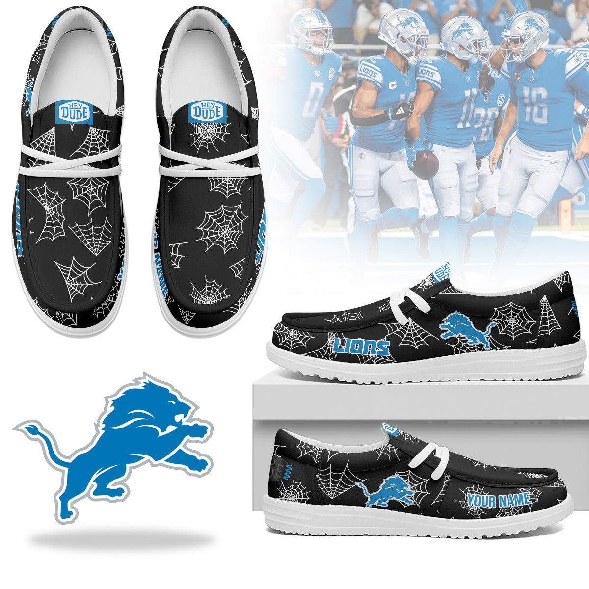 Detroit Lions Halloween Hey Dude Shoes
