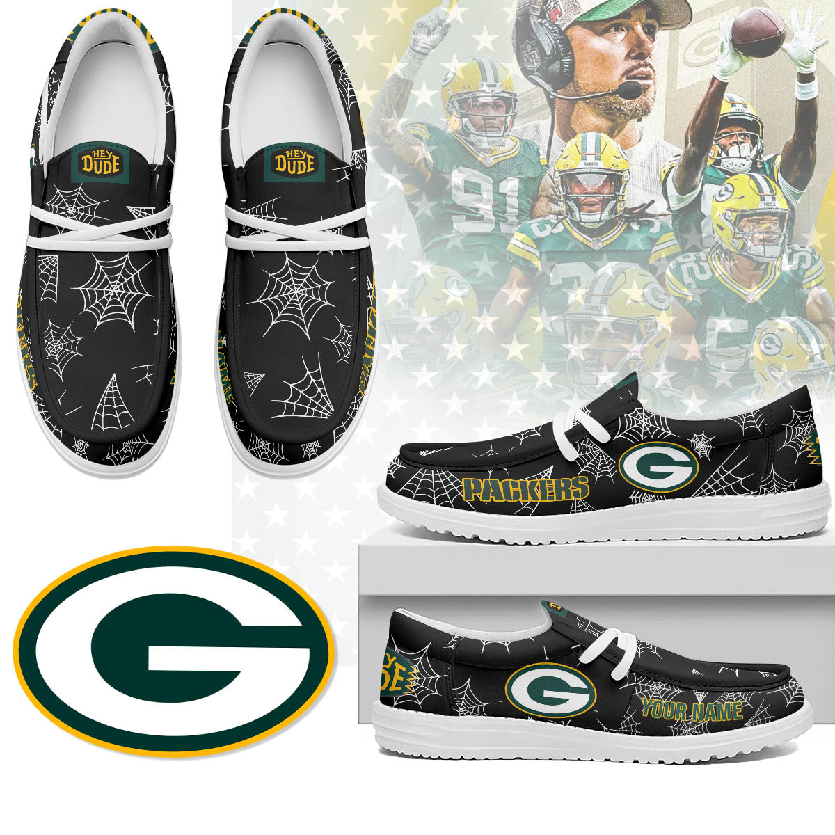 Green Bay Packers Halloween Hey Dude Shoes