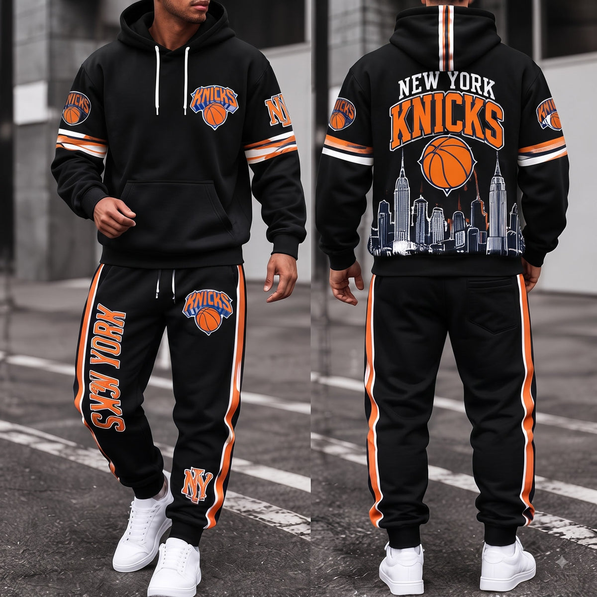 NYK Streetwear Hoodie Pants Set - Printed