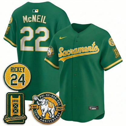 OAK 2026 Alternate Sacramento - Celebrating 125 Years -  Limited Vapor Green Jersey - All Stitched