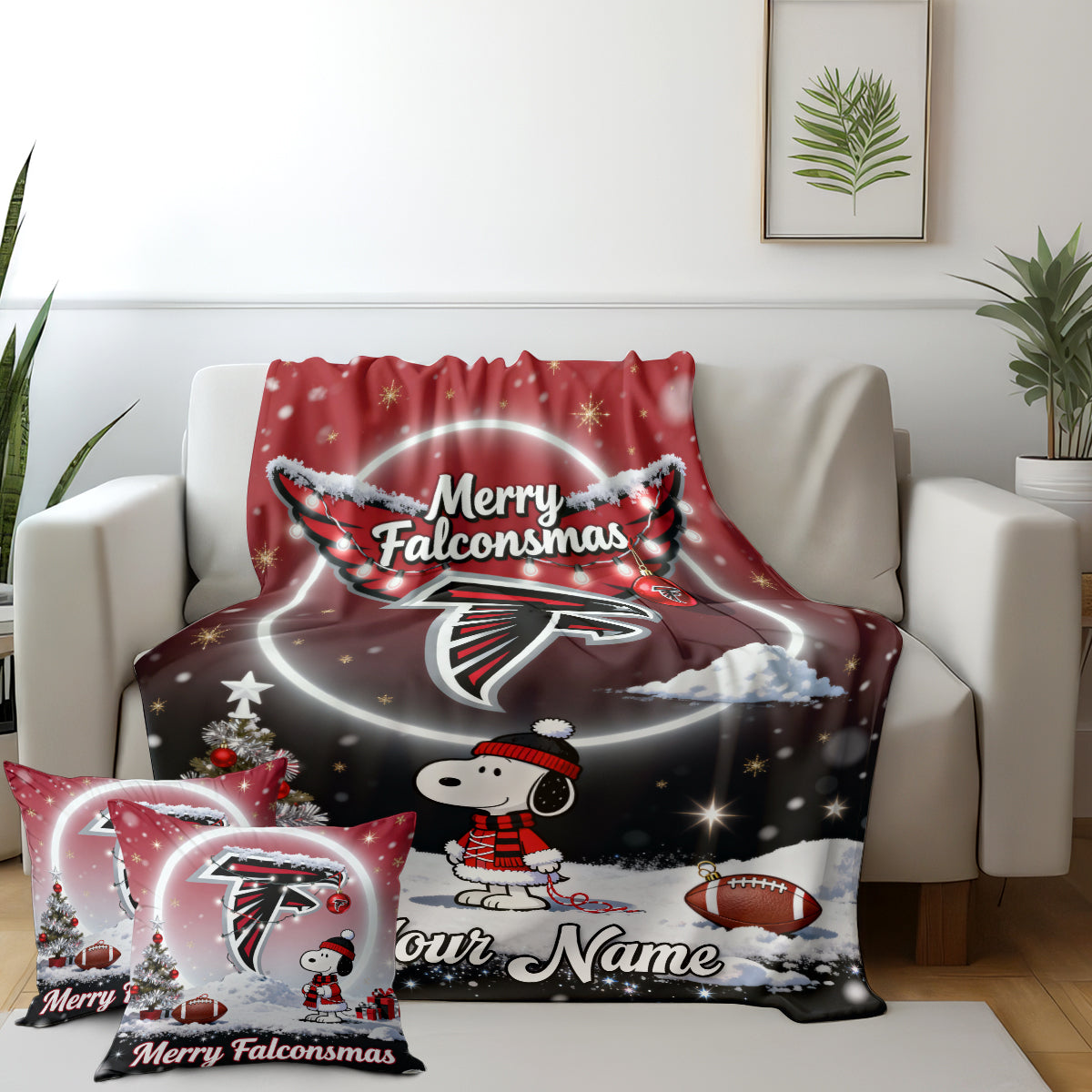 ATL x SNP | Premium Christmas Fleece Blanket & Throw Pillow