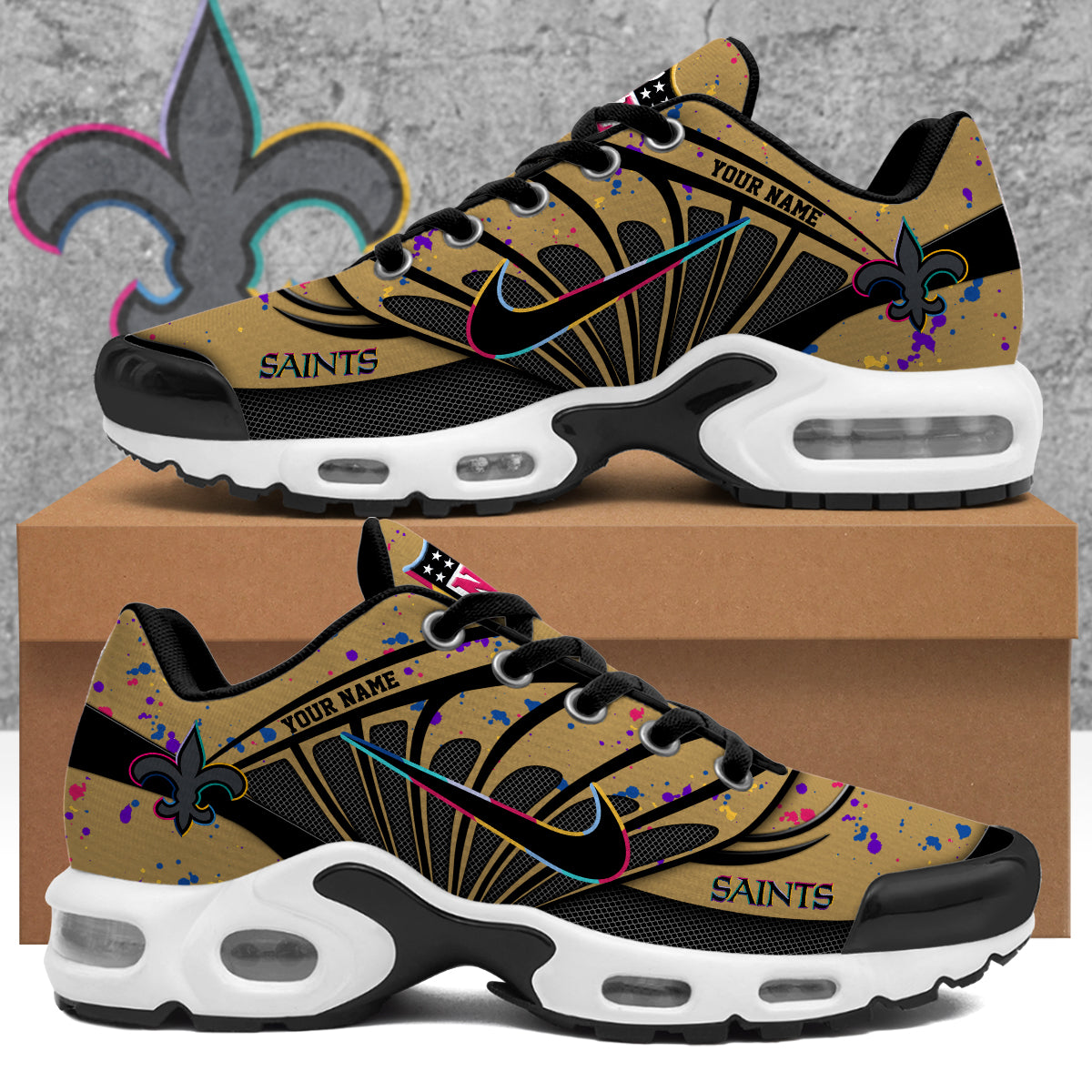 New Orleans Saints 2025 Crucial Catch Air Max Shoes