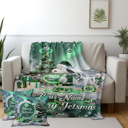 NYJ x SNP | Premium Christmas Fleece Blanket & Throw Pillow