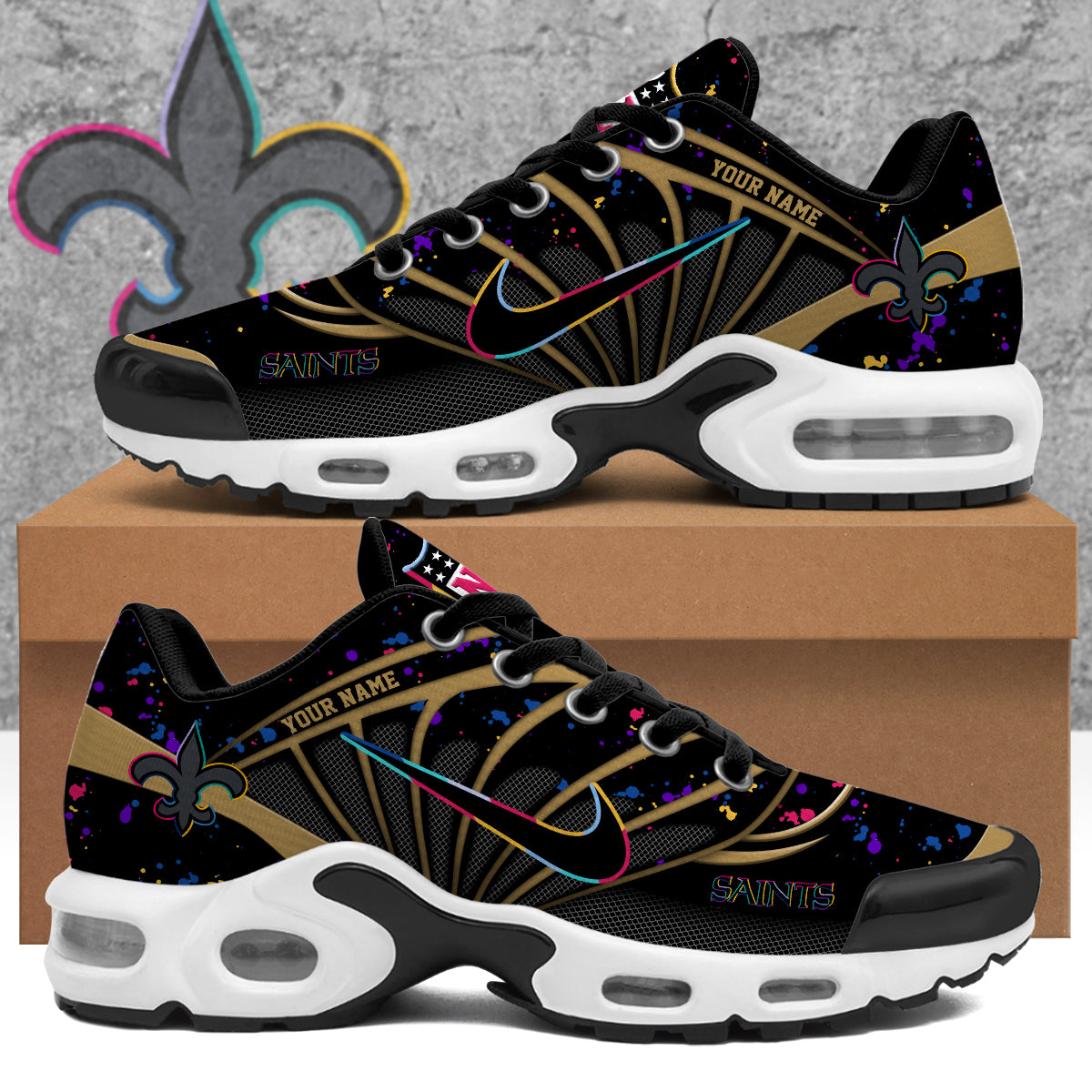New Orleans Saints 2025 Crucial Catch Air Max Shoes