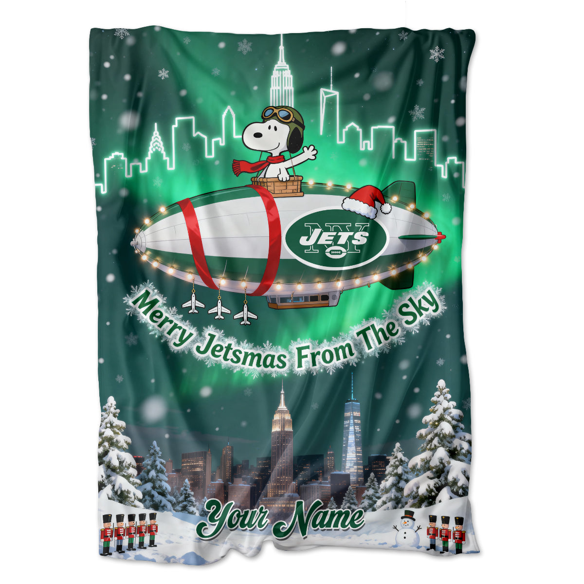 NYJ x SNP | Premium Christmas Fleece Blanket & Throw Pillow