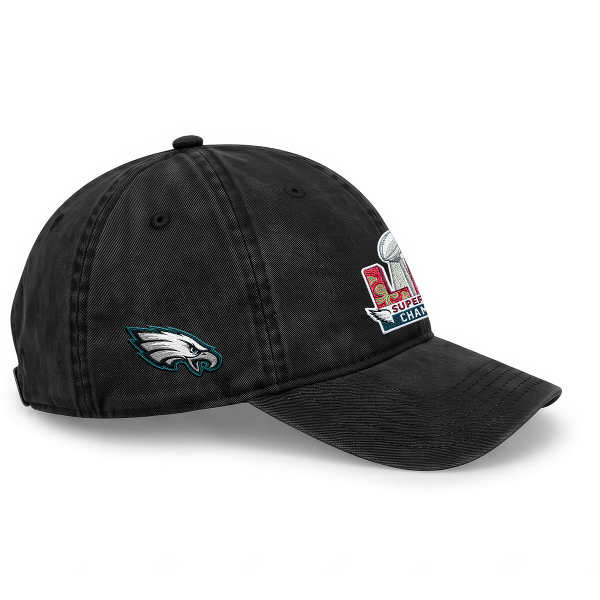 Philadelphia Eagles Champions SB LIX Baseball Wash Hat - Embroidered