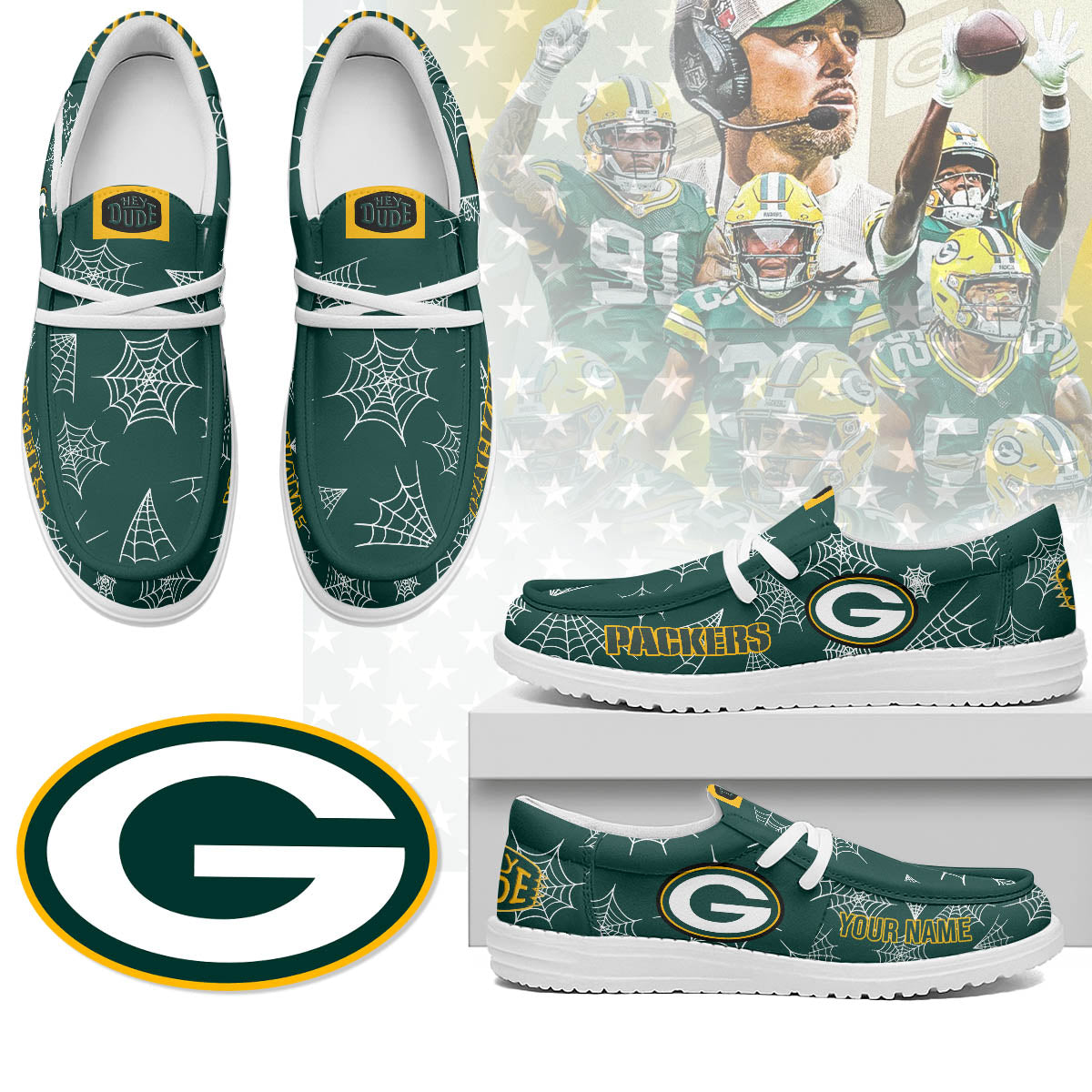 Green Bay Packers Halloween Hey Dude Shoes