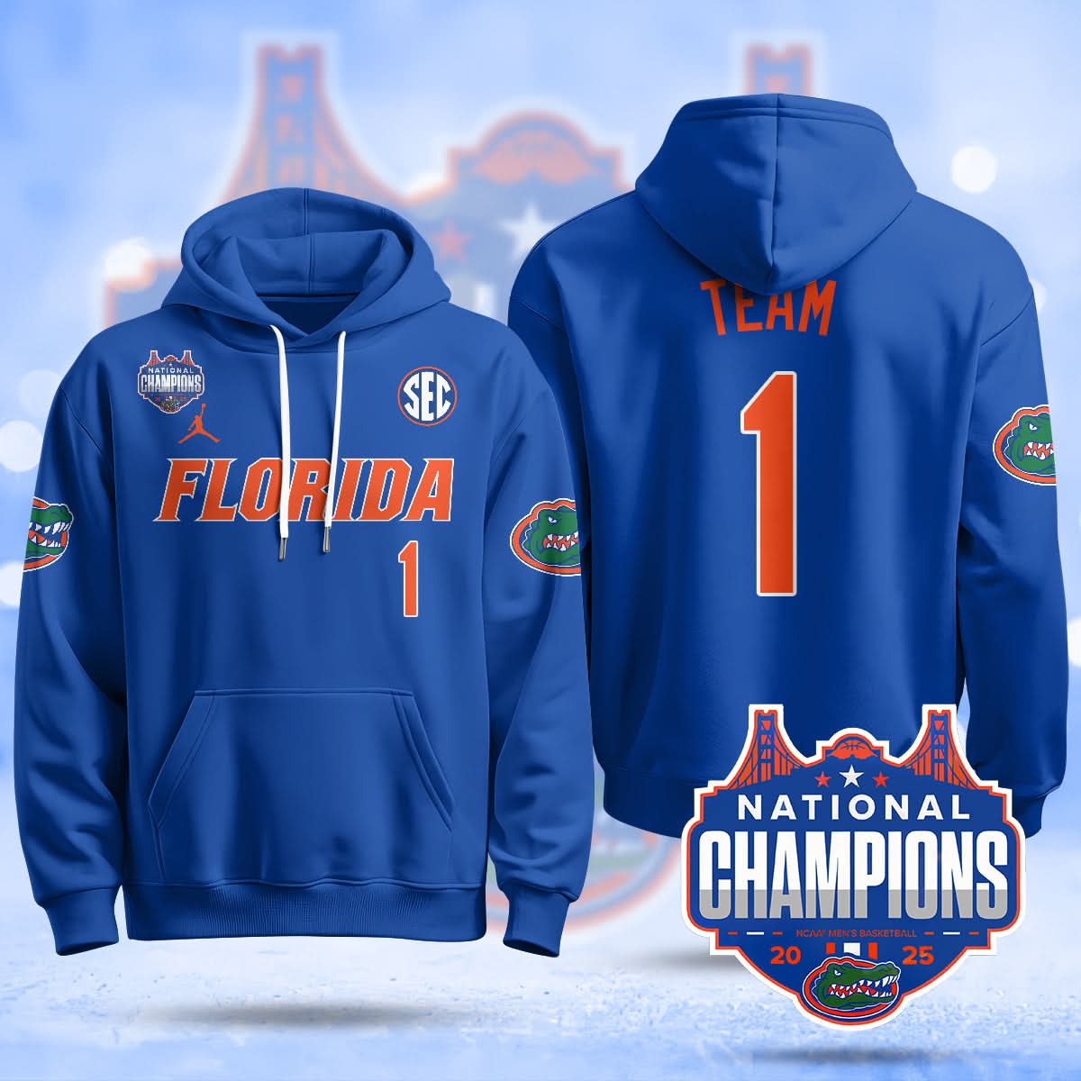 Florida Gators 2025 National Champions Basketball Hoodie - All Stitched
