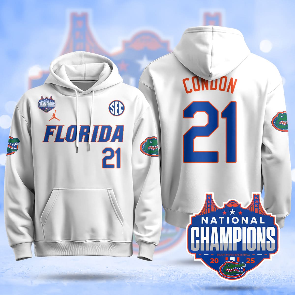 Florida Gators 2025 National Champions Basketball Hoodie - All Stitched