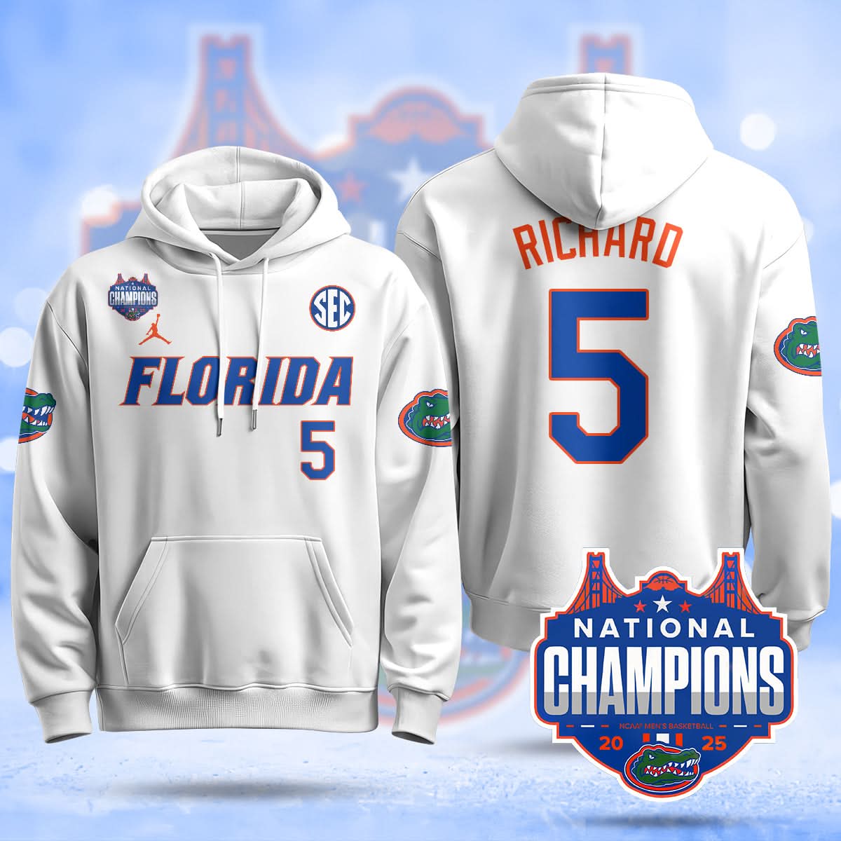 Florida Gators 2025 National Champions Basketball Hoodie - All Stitched