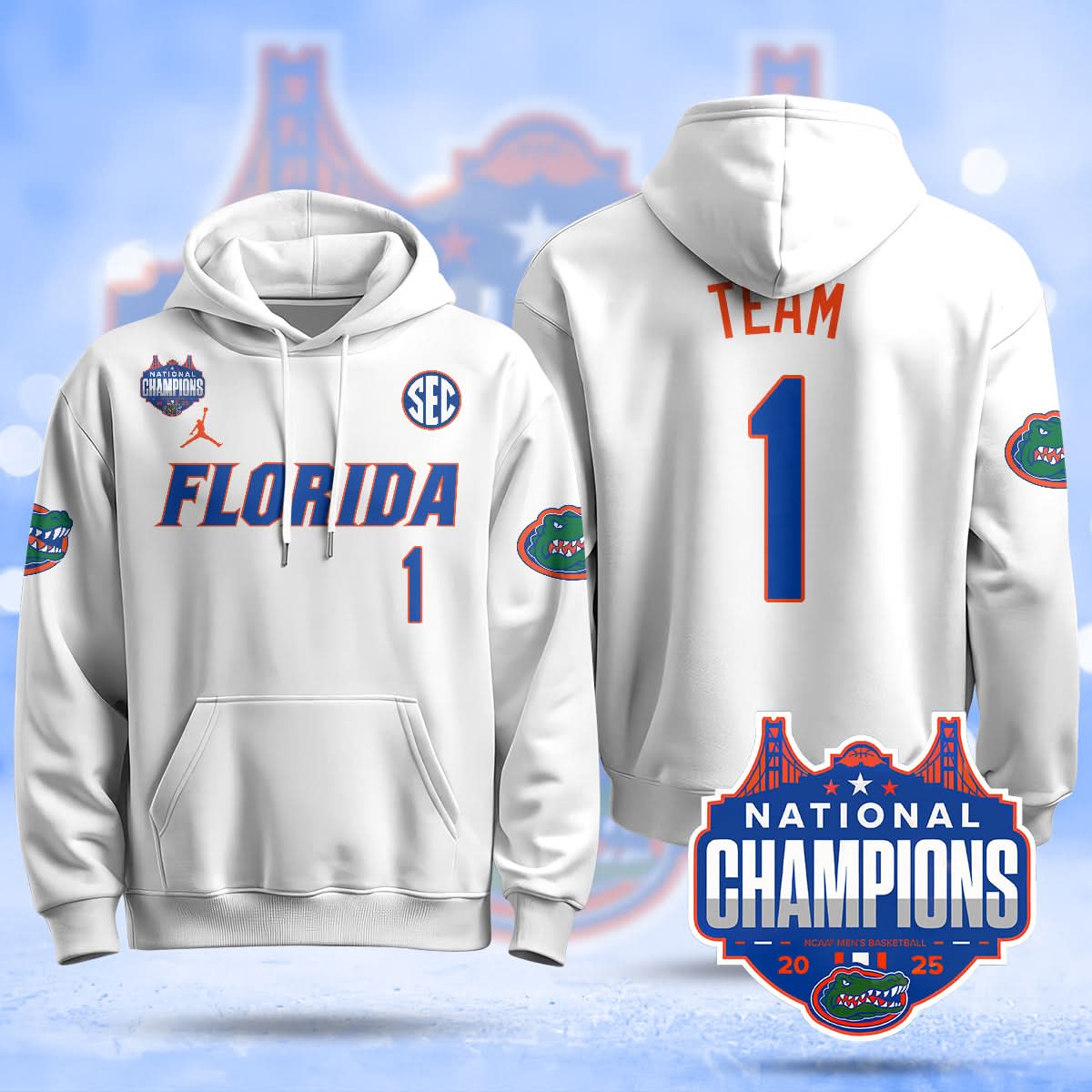 Florida Gators 2025 National Champions Basketball Hoodie - All Stitched