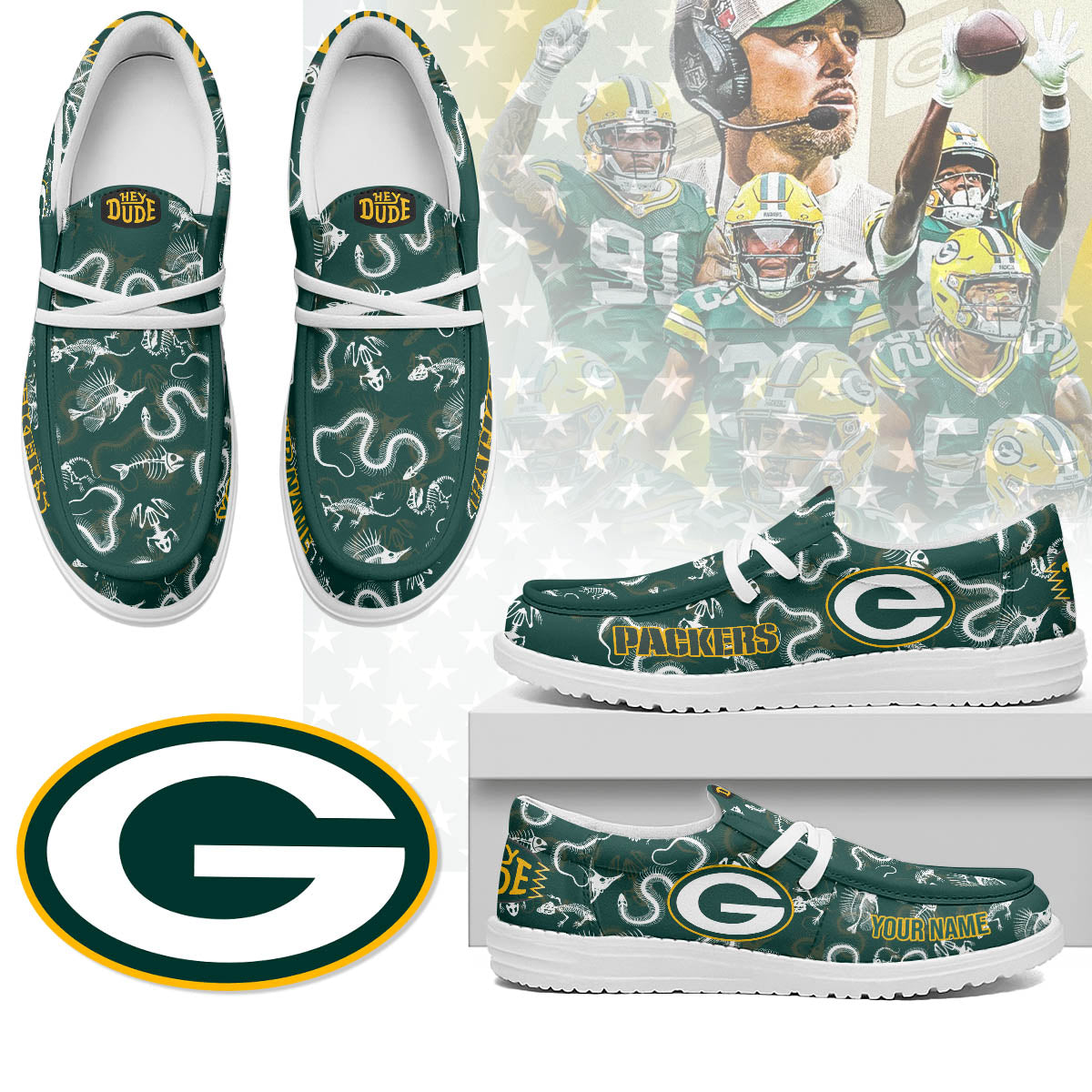 Green Bay Packers Halloween Hey Dude Shoes