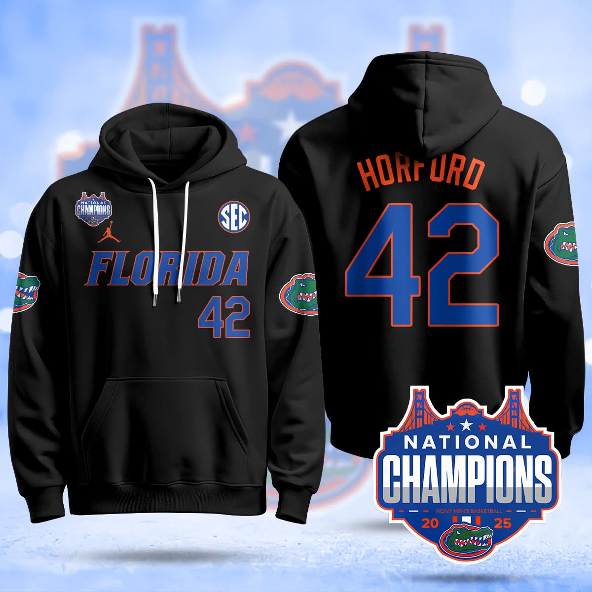 Florida Gators 2025 National Champions Basketball Hoodie - All Stitched