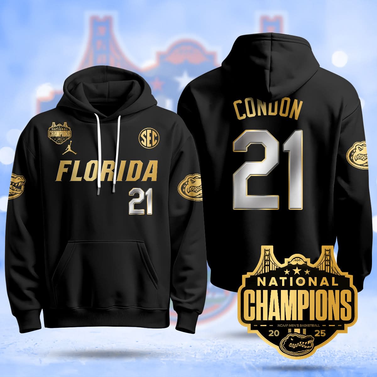 Florida Gators 2025 National Champions Basketball Hoodie - All Stitched