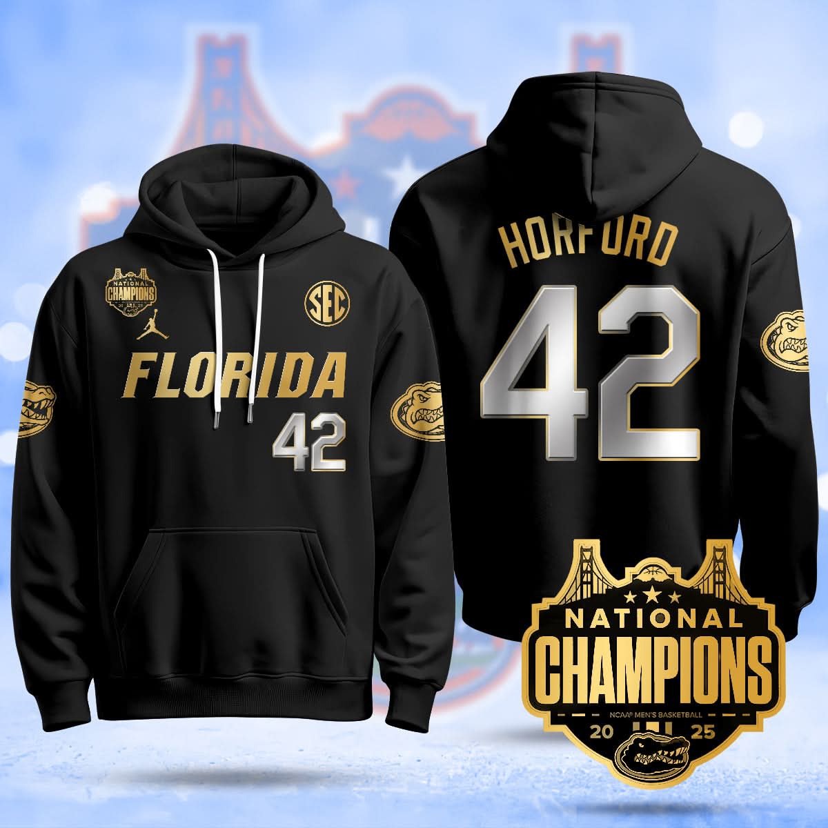 Florida Gators 2025 National Champions Basketball Hoodie - All Stitched