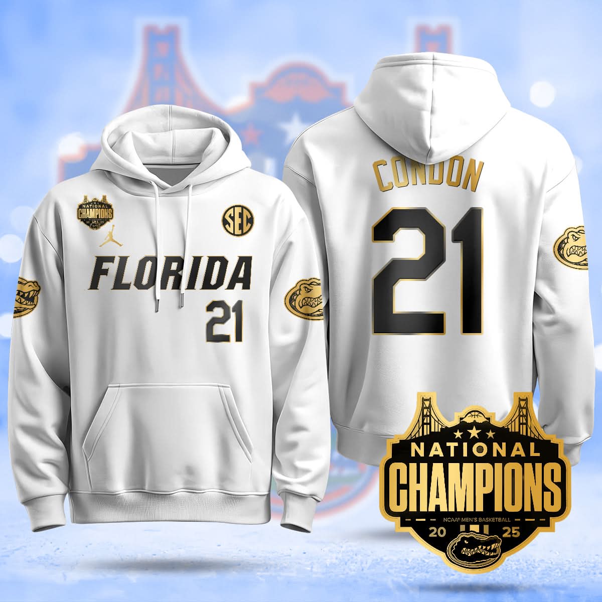 Florida Gators 2025 National Champions Basketball Hoodie - All Stitched