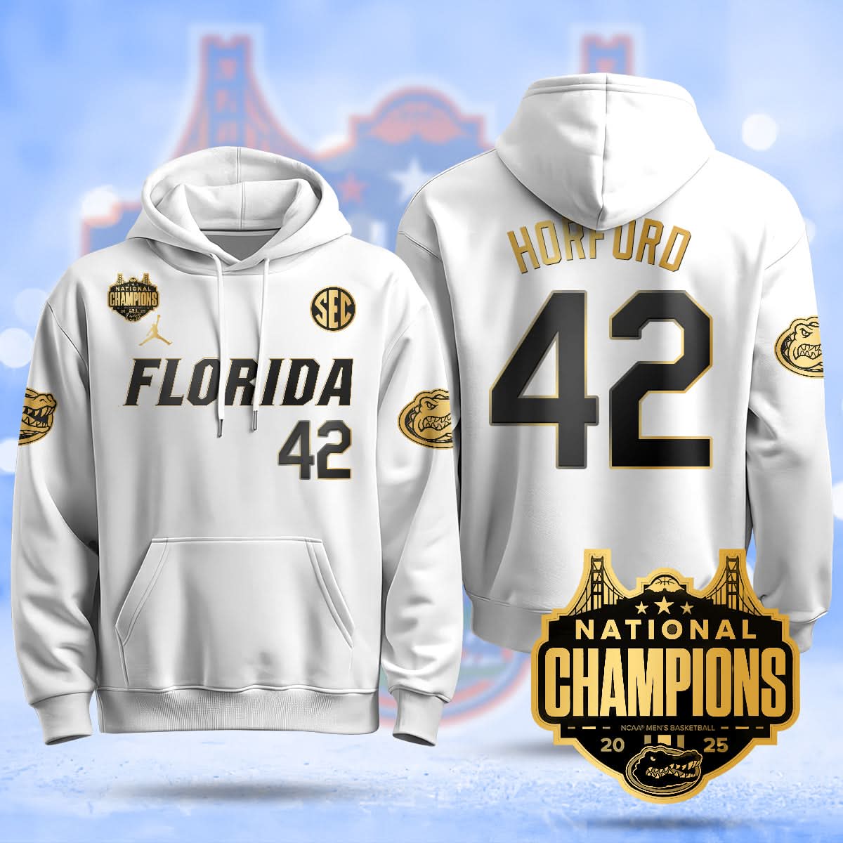 Florida Gators 2025 National Champions Basketball Hoodie - All Stitched