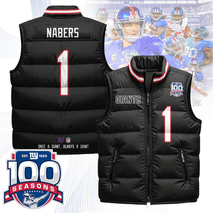 New York Giants Unisex Puffer Vest - Printed