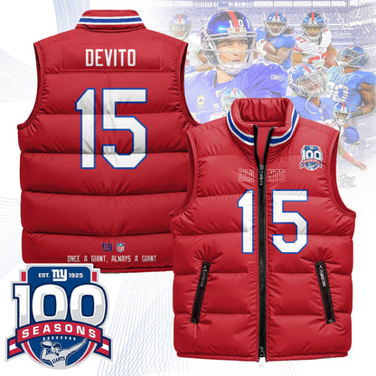 New York Giants Unisex Puffer Vest - Printed