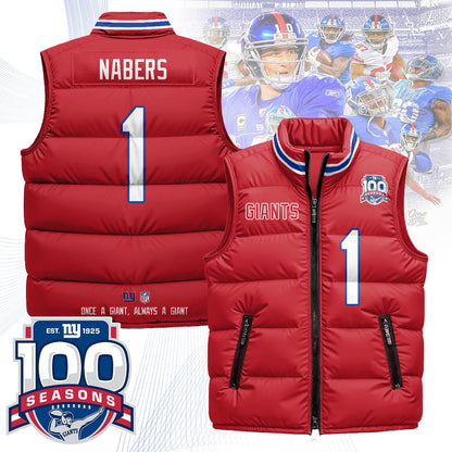 New York Giants Unisex Puffer Vest - Printed