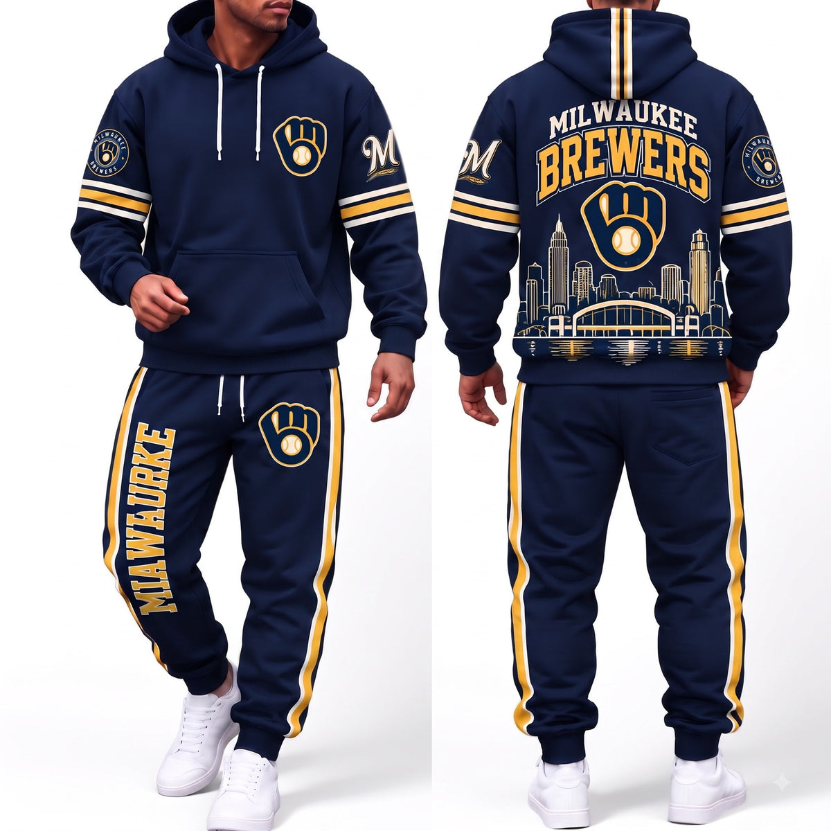 MIL Streetwear Hoodie Pants Set - Printed