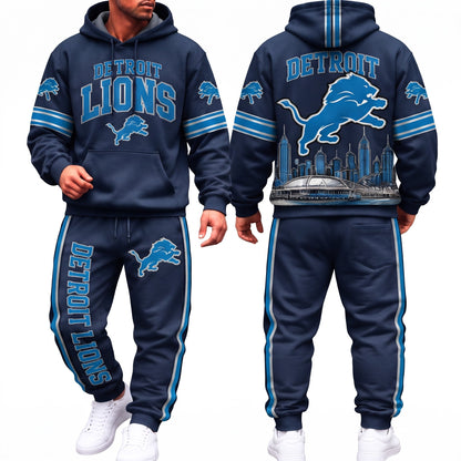 DET Streetwear Hoodie Pants Set - Printed