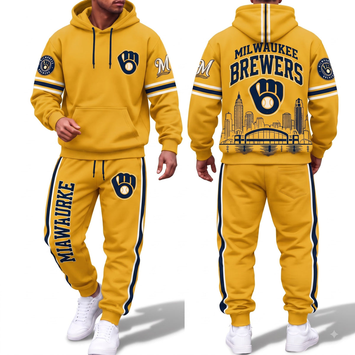 MIL Streetwear Hoodie Pants Set - Printed