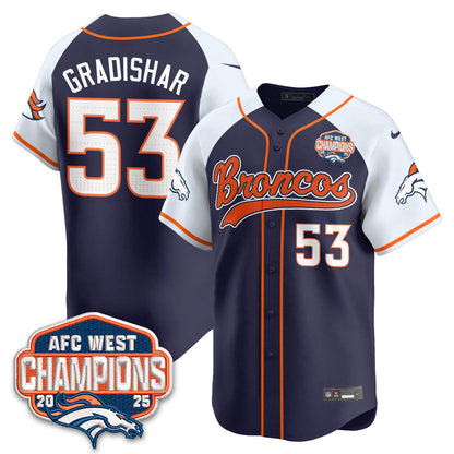 DEN AFC West Division Champions Limited Baseball Jersey V2 - All Stitched