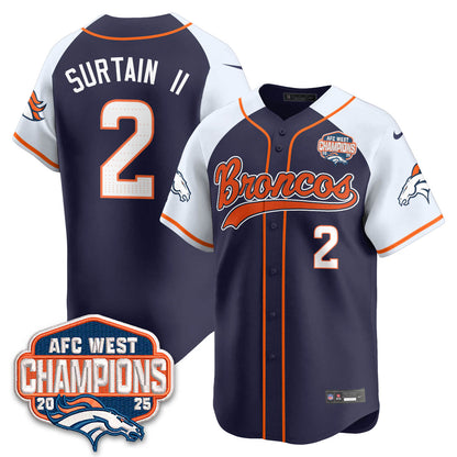 DEN AFC West Division Champions Limited Baseball Jersey V2 - All Stitched