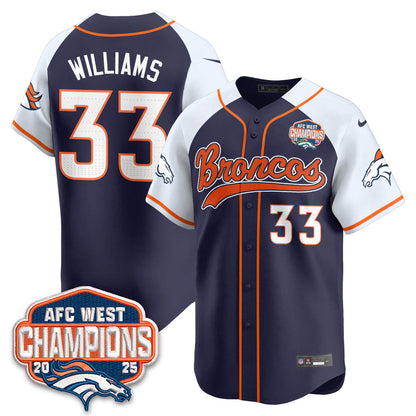 DEN AFC West Division Champions Limited Baseball Jersey V2 - All Stitched