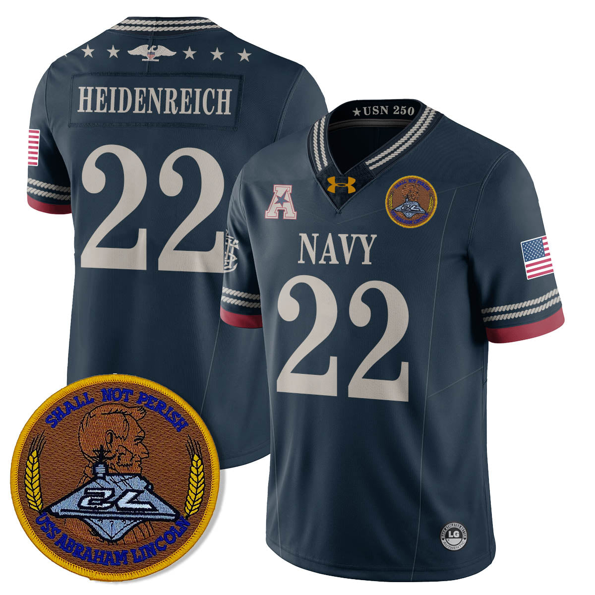 Navy Midshipmen Honoring the 250th Anniversary of the United States Navy Jersey - All Stitched