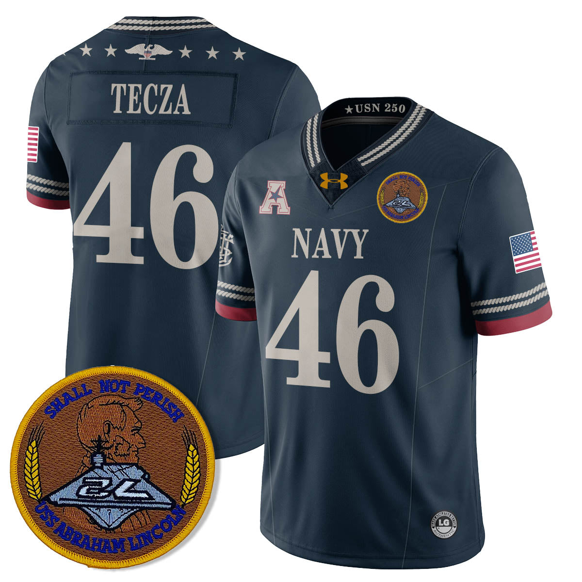 Navy Midshipmen Honoring the 250th Anniversary of the United States Navy Jersey - All Stitched