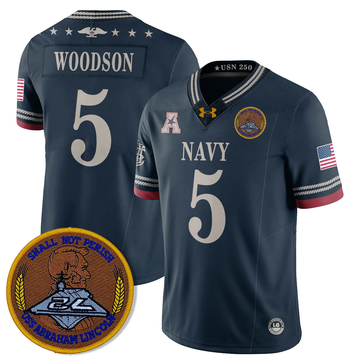 Navy Midshipmen Honoring the 250th Anniversary of the United States Navy Jersey - All Stitched