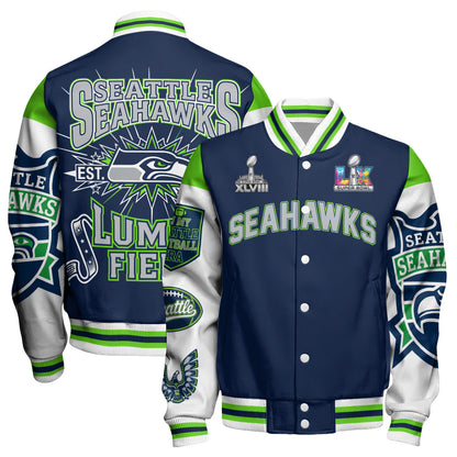 Seattle Seahawks "Lumen Field" Limited Edition Varsity Jacket - Printed