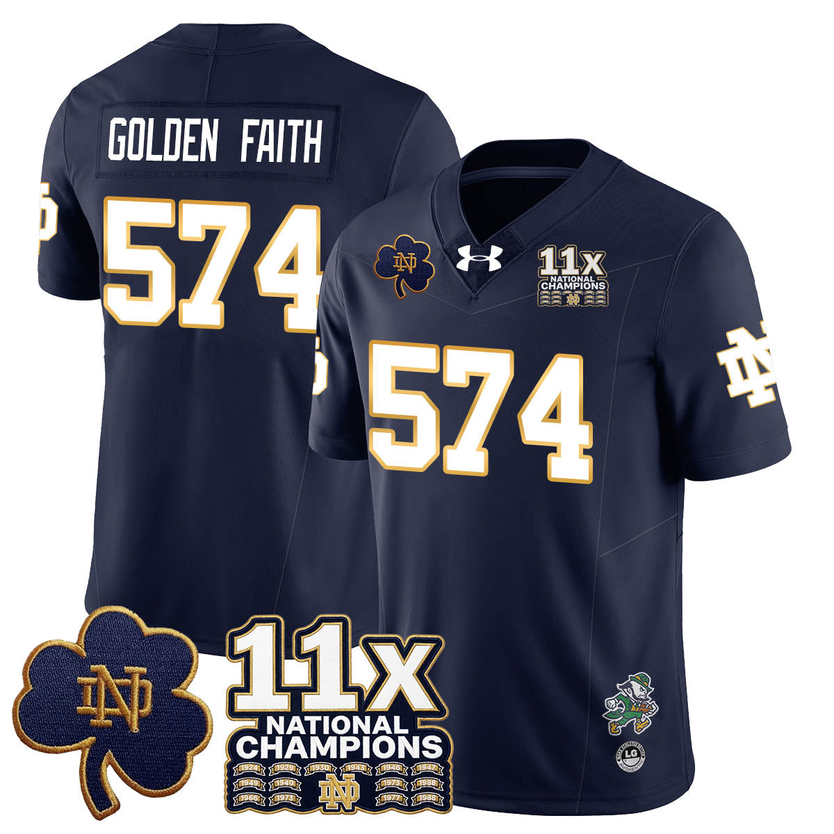ND 11x-Time National Champions Vapor Limited Jersey - All Stitched