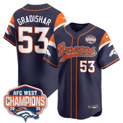 DEN AFC West Division Champions Limited Baseball Jersey V2 - All Stitched