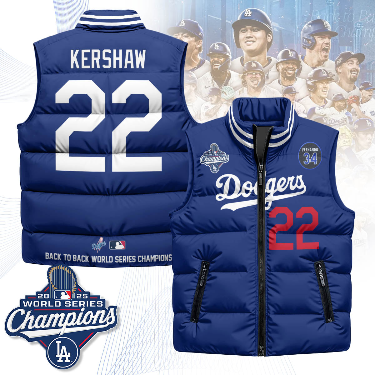 LAD 2025 World Series Champions Puffer Vest